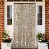 VidaXL Fly Curtain, Insect Screen with Hook, Door Curtain Adjustable Length and Width, Beige and Brown 377389