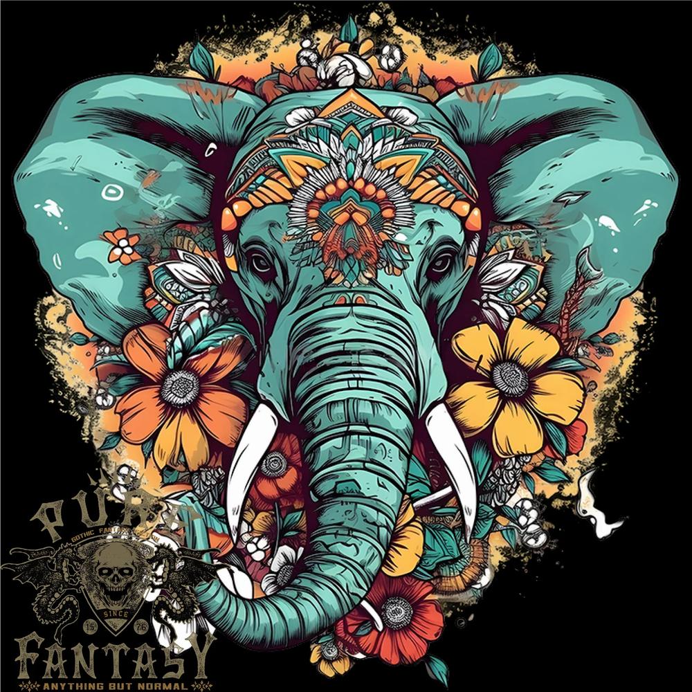 26 Floral Tribal Elephant Mens Cotton T-Shirt Tee Top Unisex T-Shirt