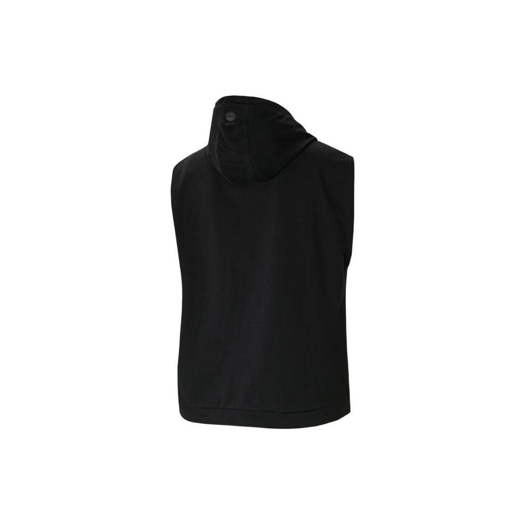 Adidas Hooded Zip-Up Sleeveless Sweatshirt Men Tops Black HY4626