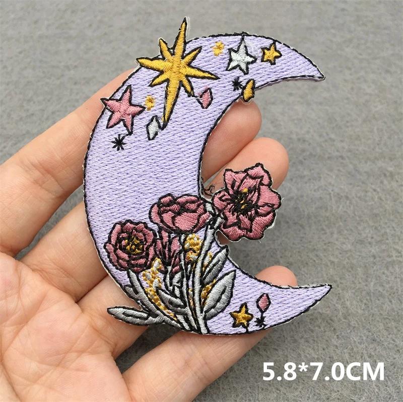 Love Nature Нашивки Вышитые Нашивки 'Волшебный Гриб' Для Одежды DIY Наклейки Пришивные Аппликации Цветы Полоски