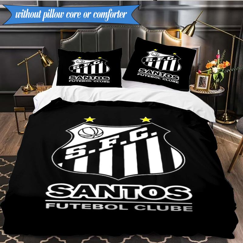 3PCS Powerful Football Crest Design Printed Soft Bedding Set,Including 1pc Duvet Cover And 2pcs Pillowcases Perfect for Bedroom, Dormitory, Fan gift