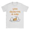 Повседневная футболка Gudetama "Вы заслужили поспать" для мужчин, с круглым вырезом, короткий рукав, хлопковый летний топ