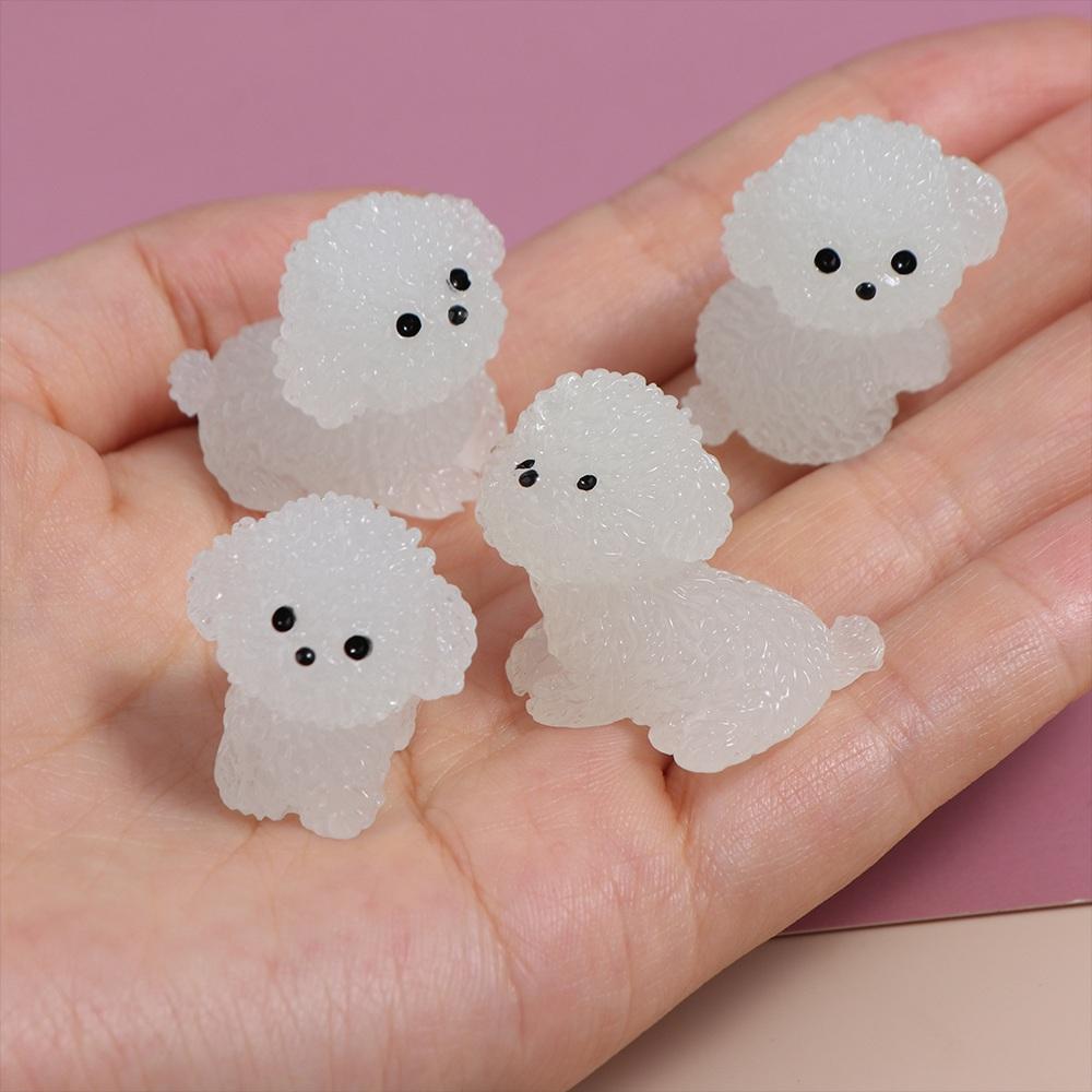 Cartoon Noctilucent Dog Figurines Handmade Micro Landscape Decoration Car Decoration