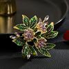 Fashionable Design Versatile Enamel Atmospheric Rose Flower Brooch Feminine Temperament Zircon Suit Jacket Brooch