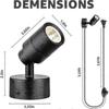 Indoor LED Spotlight 2-Pack, 3W Floor Uplights, 3000K Warm White Accent Lighting for Home Decor