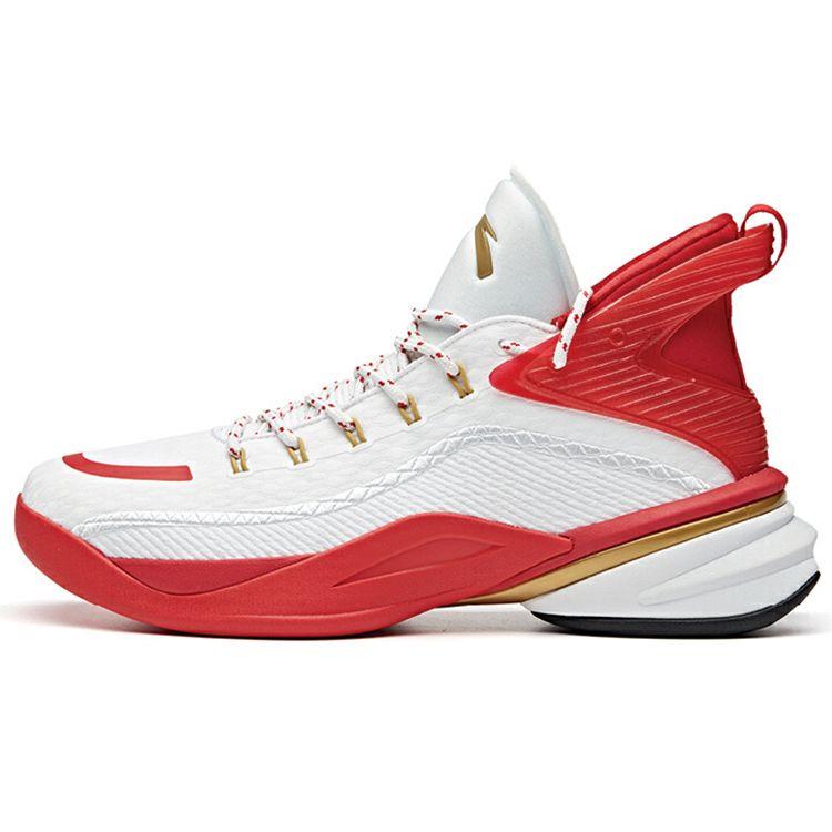 Anta UFO 2nd Generation Durable Non-Slip High-Top Basketball Shoes Men Sneakers White Red 112011608-5