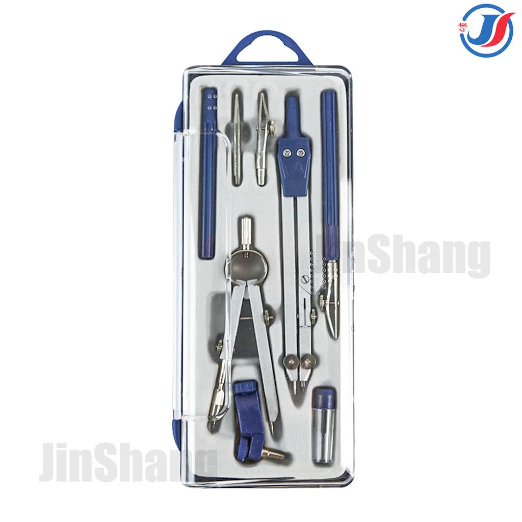 Professional Geometry Set Metal Compass, 8PCS, Geometry Precision Tool Set with Shattered Storage Box, Drawing Tools and Drawing