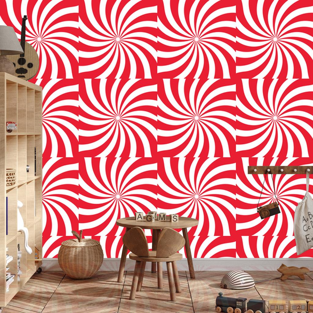 Hippie Wallpaper Background Red and Coral for Living Room and Bedroom 50x1000