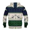 Men's Personalized Casual Printing Long Sleeve Zipper Sweater Thick Cotton Suit Winter