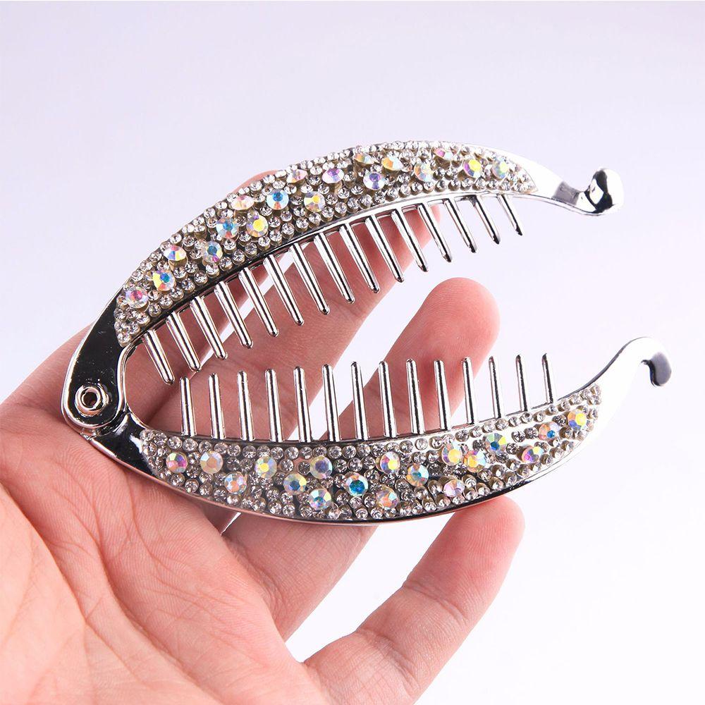 Elegant DIY Banana Clips Fish Shape Rhinestone Women Hair Claws Hair Clips Hairpins Fish Clip