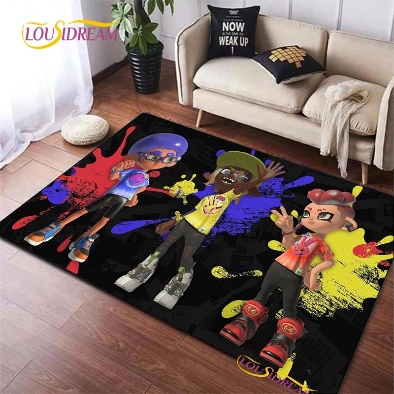 Мультяшный ковер Splatoon для гостиной, спальни, коврики для зоны, нескользящий коврик для пола на кухню, коврик-постер, подарок на день рождения