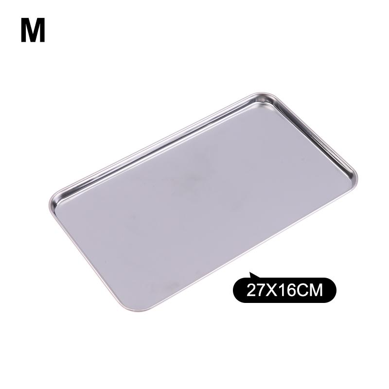 Nordic Stainless Steel Rectangular Tray Pastry Food Baking Plates Pallet Storage Disk Snack Cake Dish Organizer Tray Home Decor