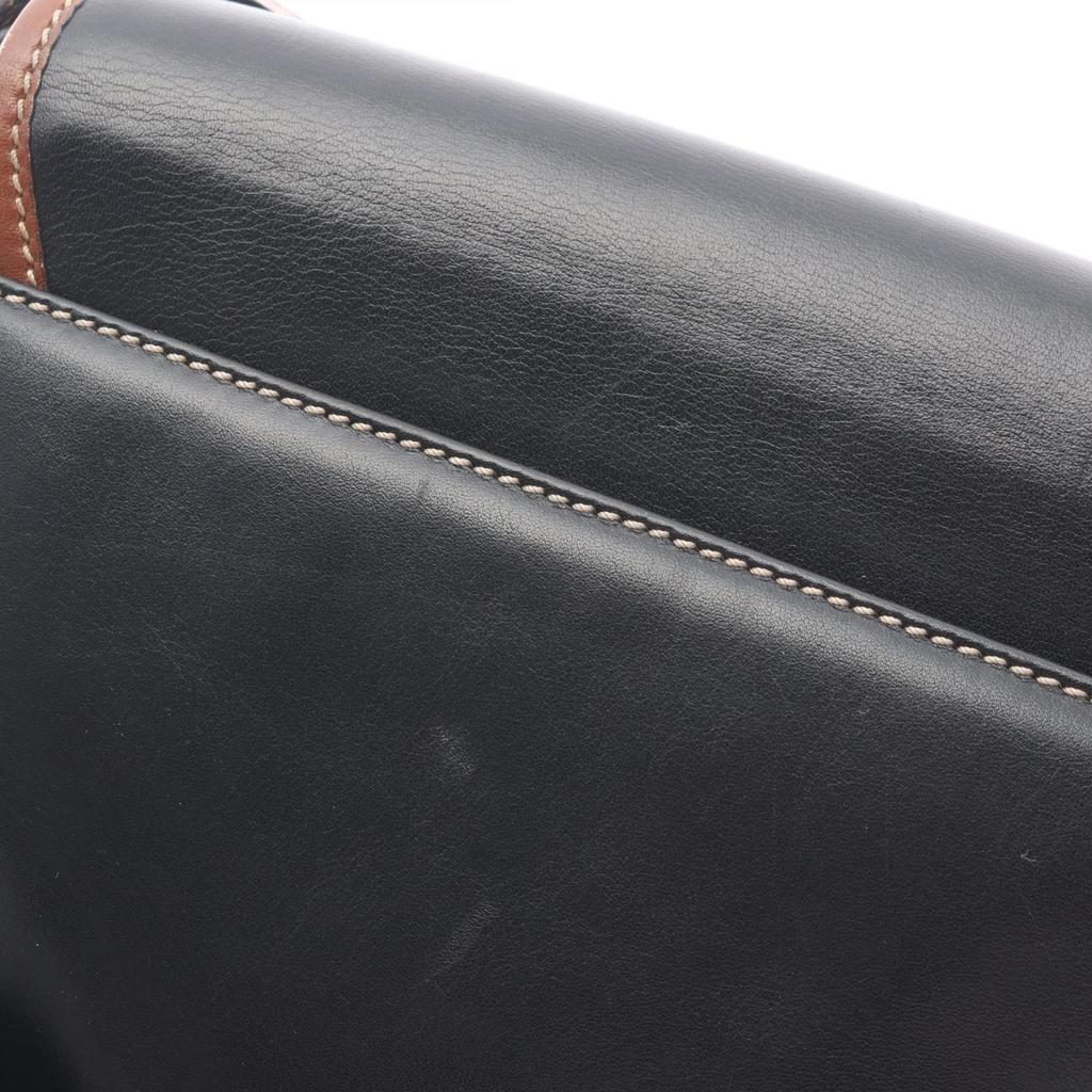Used CELINE Shoulder Bag leather Black Brown Used Women