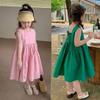 Girl's Sleeveless Solid Color Dress Cute Princess Dress