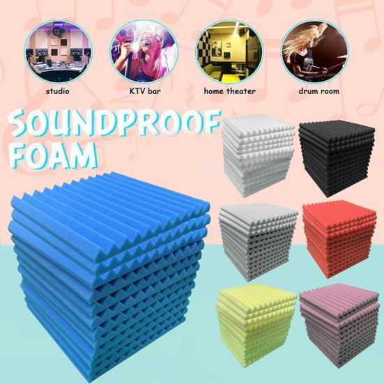12 Pcs Soundproof Foam Panels 1 X 12 X 12 Inches High-Density Studio Acoustic Wall Panels for Walls Sound