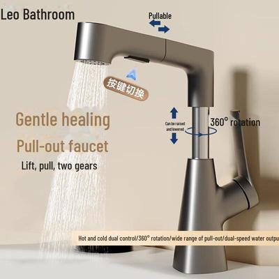 Медный выдвижной смеситель для ванной комнаты с возможностью выбора горячей и холодной воды