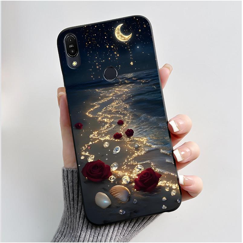 Чехол для Asus Zenfone Max Pro M1 ZB602KL ZB601KL X00TD / Max M1 ZB555KL X00PD, Чехол-Кролик Мультяшные Животные, Черный Мягкий Силиконовый Чехол