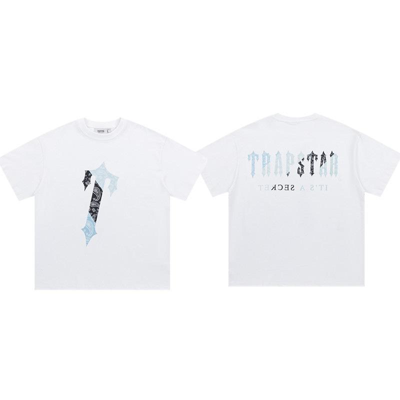 Cross-border new graffiti letter printing European and American street trendy brands loose and versatile casual men's and women's short-sleeved round
