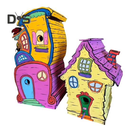 Деревянный скворечник ручной работы, уличный подвесной домик для птиц, домик для колибри, скворечник для украшения сада на открытом воздухе