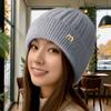Осенне-зимняя теплая шапка женская корейская версия модная универсальная шапка-пуловер утепленная плюшевая утолщенная вязаная шерстяная шапка из норки