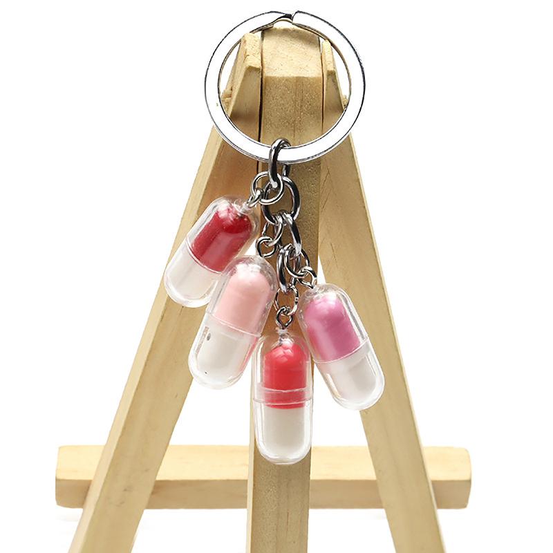 Милый смайлик капсула брелок смешной таблетка наркотик кулон акриловый брелок женская сумка подарочный брелок мини модель капсула