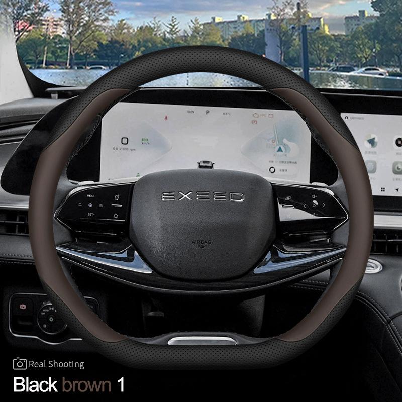 Высококачественная кожаная оплетка на руль автомобиля, чехол-обмотка для Exeed Yaoguang LX RX TXL VX TX, держатель рулевого колеса типа D