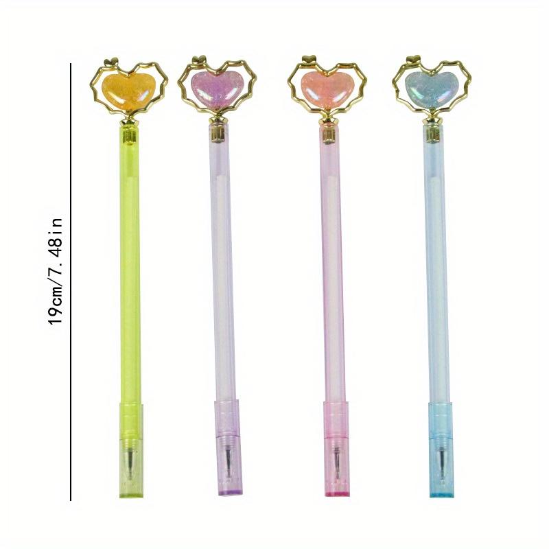 Возвращение в школу, 10 шт. 0,5 мм, креативная гелевая ручка с имитацией кристалла и любовью, высококачественная ручка для девочек, симпатичная канцелярская офисная ручка для подписи