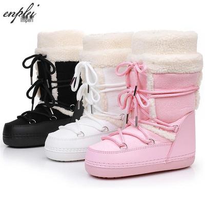 Женские высокие замшевые ботинки на овчине для катания на лыжах