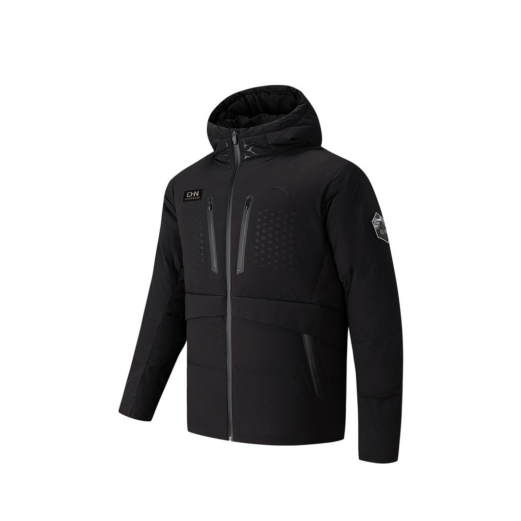 Anta Серия тренировок Принт букв Капюшон Молния Универсальная пуховая куртка Мужская верхняя одежда 152547903-4