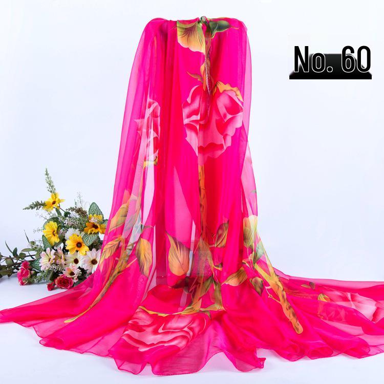 Women's Chiffon Scarf - Lightweight, Printed Sun Protection for Spring, Summer, Fall - Versatile Beach Shawl