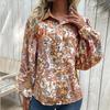 Женские модные повседневные весенне-осенние блузки и рубашки-поло с длинным рукавом в богемном стиле с принтом