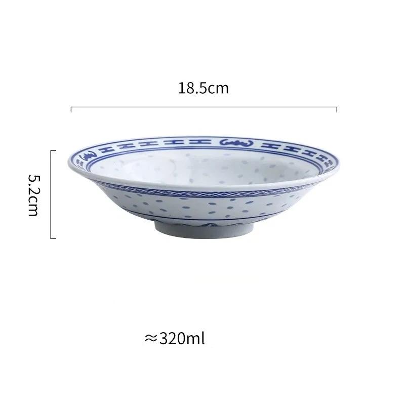 Набор пиал с драконами из сине-белого фарфора – Керамические тарелки для риса и супа с лапшой, подглазурная роспись