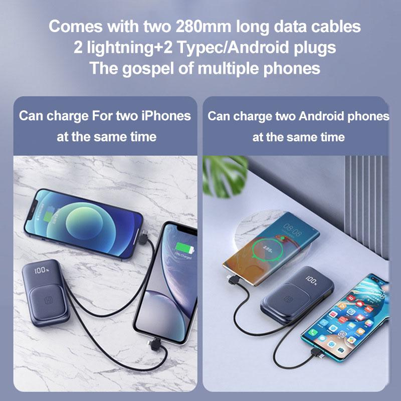 20000 мАч 15 Вт Магнитное беспроводное зарядное устройство Power Bank 22,5 Вт Быстрая зарядка Powerbank Портативный внешний аккумулятор для iPhone 16 15 pro max с кабелем