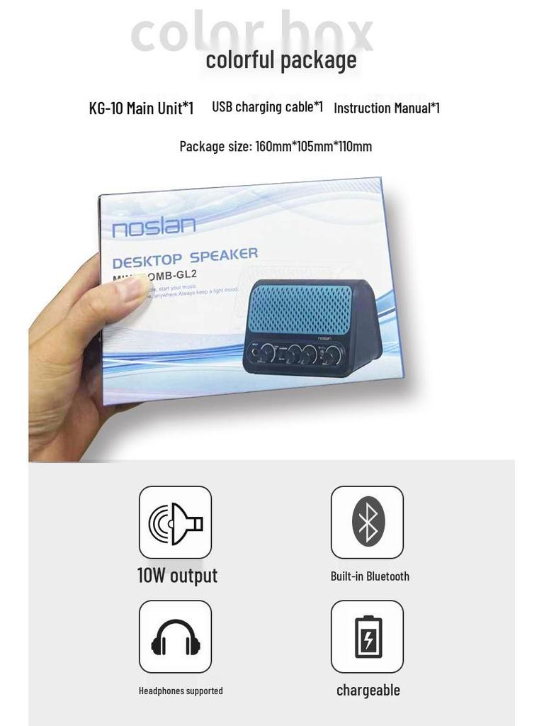 Портативный мини-динамик для электрогитары Bluetooth с перезаряжаемой батареей и поддержкой наушников
