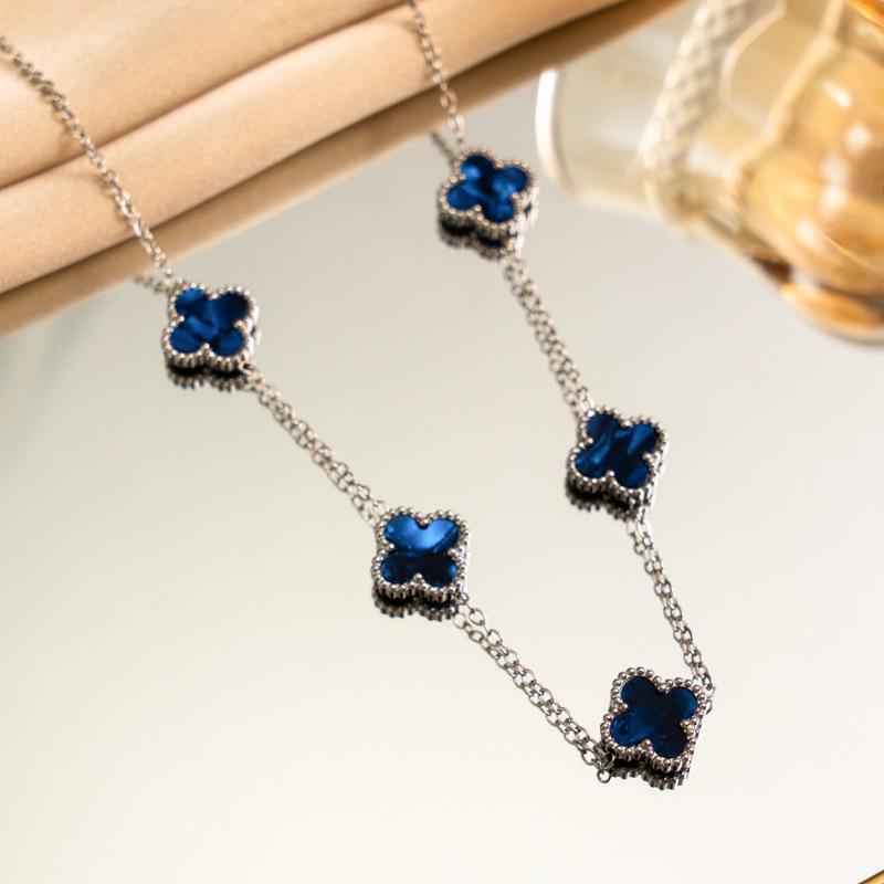 Ожерелье «Четырехлистный клевер», легкая роскошь, ощущение высокого класса, простое и нишевое, титановая сталь, не выцветает, ощущение высокого класса, первый аксессуар