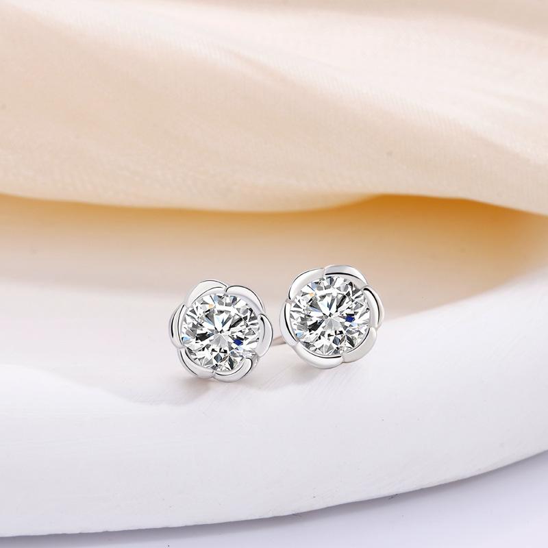 Серьги-гвоздики Роза Женская мода Универсальные Элегантные Ретро Темперамент Высокий Стиль Ins Серьги Подарок Женщинам