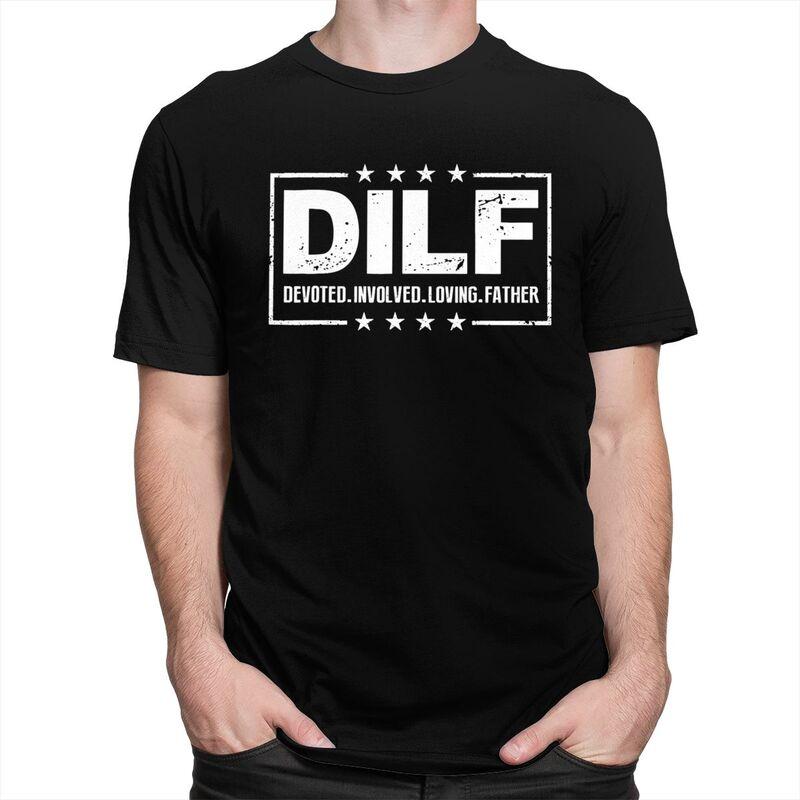 Индивидуальные DILF Преданный Вовлеченный Любящий Отец Папа Папа Футболки Мужские Хлопковые Футболки Футболка Модная Футболка Одежда