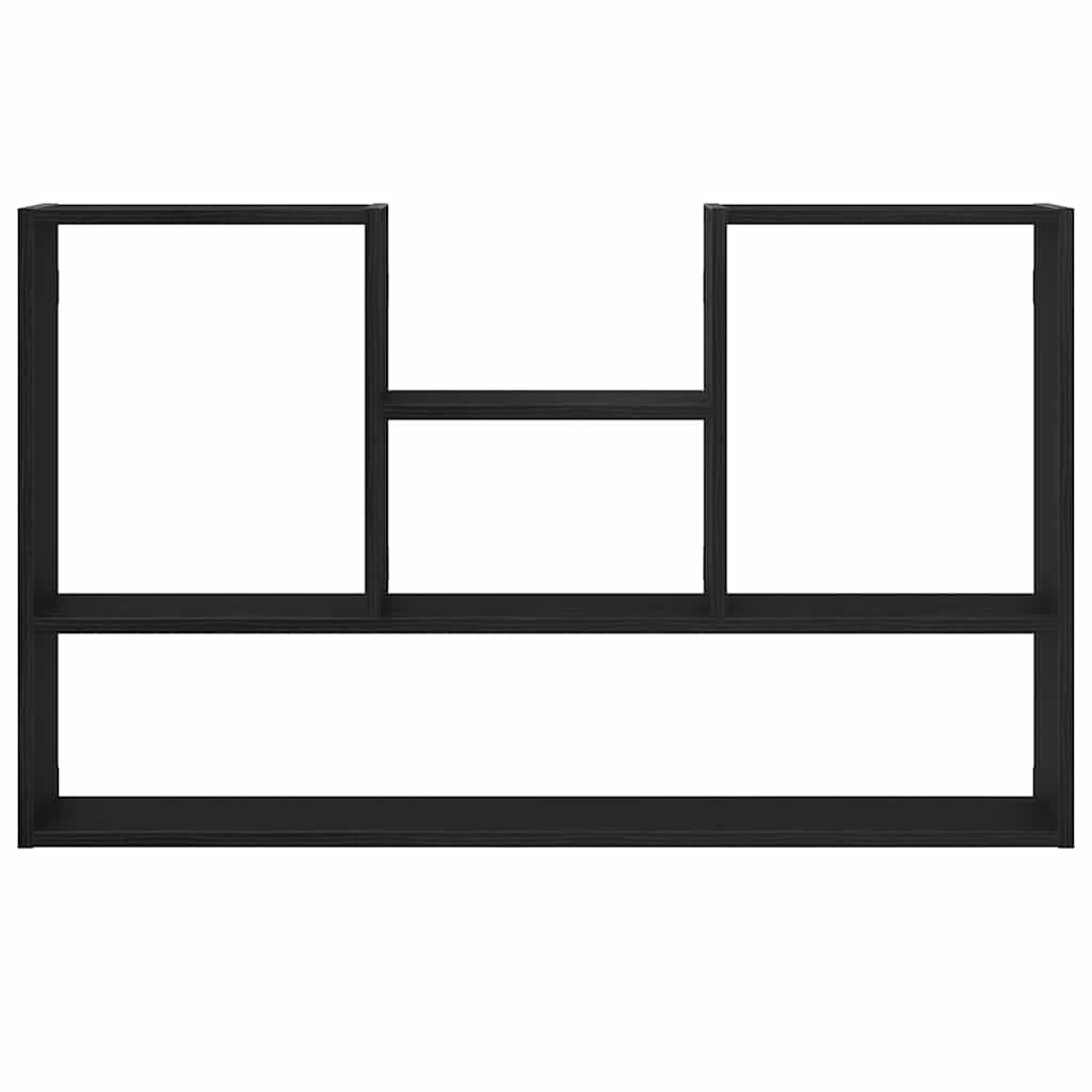 Wall Shelf in Black Oak Look 99 x 15 x 60 cm Wood Based Material