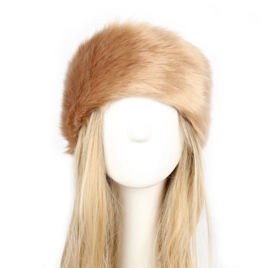 Женская повязка на голову, цветная универсальная утолщенная тюрбан из искусственного меха, широкая шапка для катания на лыжах