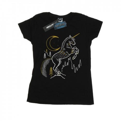 Harry Potter Womens/Ladies Unicorn Line Art Cotton T-Shirt