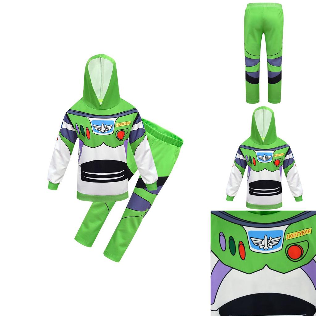 Adorable Toy Story 4 Cosplay Buzz Lightyear 2pcs Set Hoodie Pants Halloween Costume
