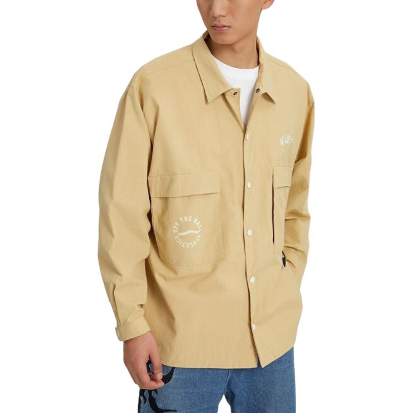 Vans Куртка для активного отдыха с вышитым логотипом на пуговицах и несколькими карманами, мужская коричневая VN0002GWYUU