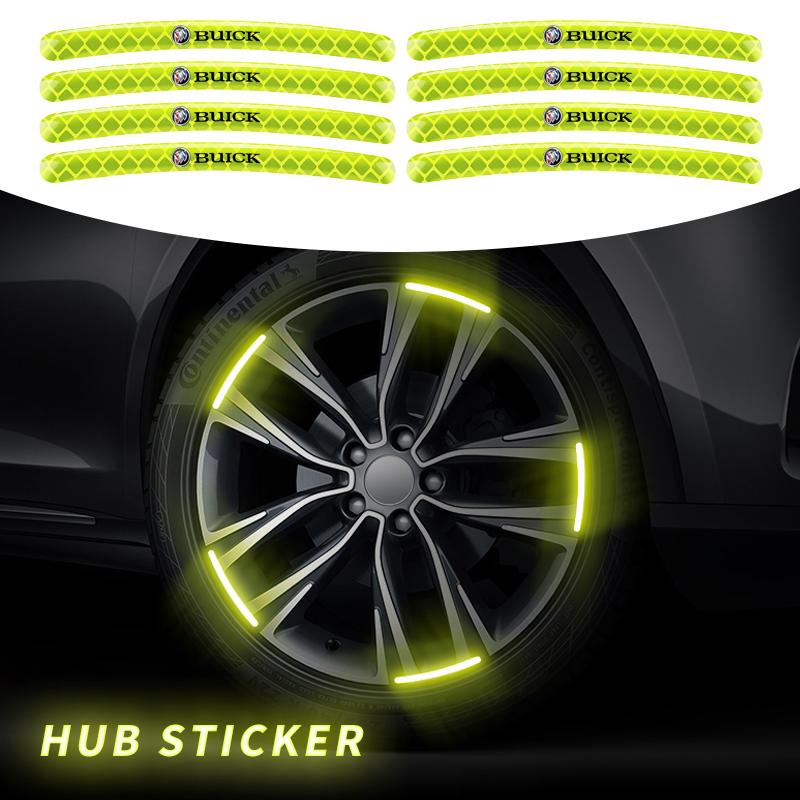 Car Bike Motorcycle Wheel Hub Reflective Stickers For Buick Regal LaCrosse Encore enclave royaum Park Avenue Envista GL8 GL6
