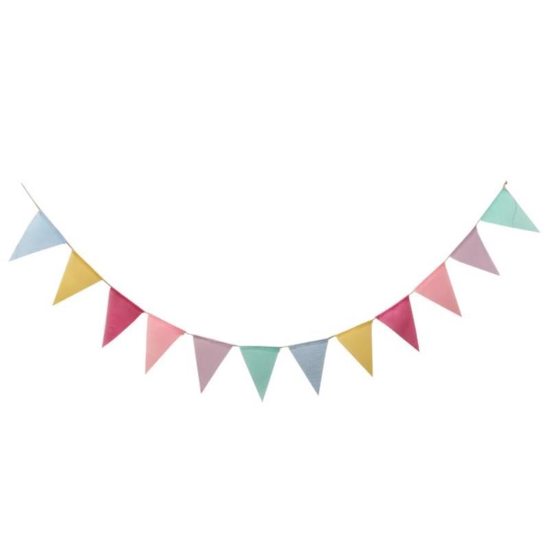 Винтажные красочные мешковины льняные овсянки флаги вымпел с днем ​​рождения декор