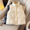 Женский осенне-зимний хлопковый жилет большого размера из искусственного пуха с модным дизайном и однотонное свободное пальто