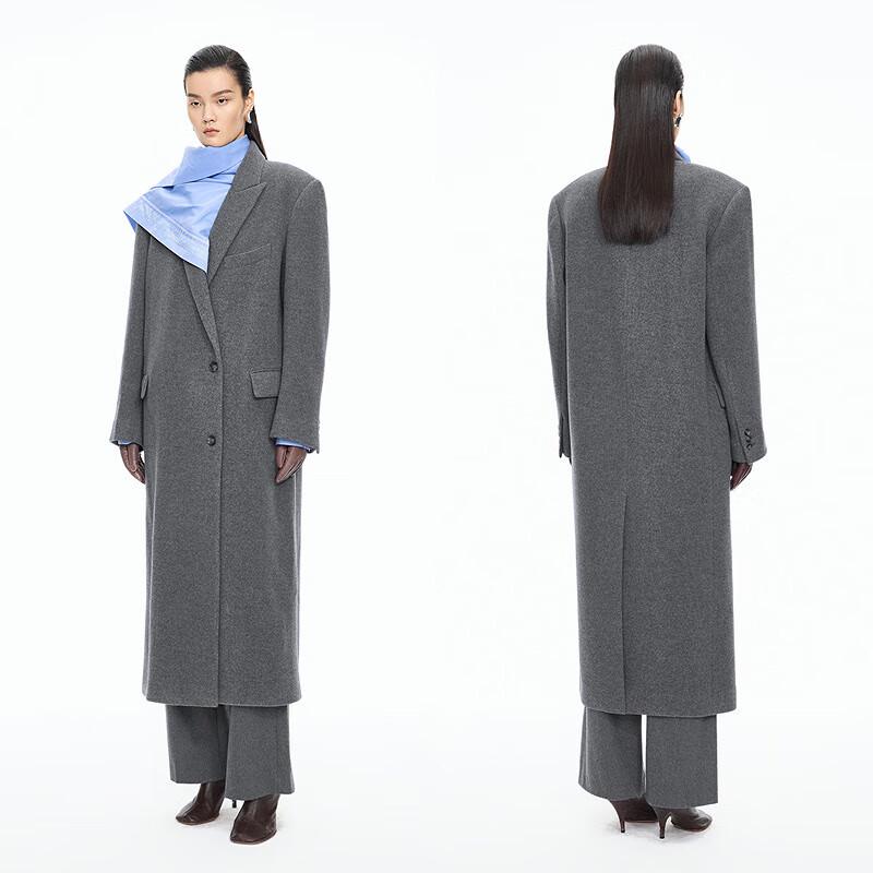 JNBY 2025 Winter 100% Wool Loose Long Overcoat