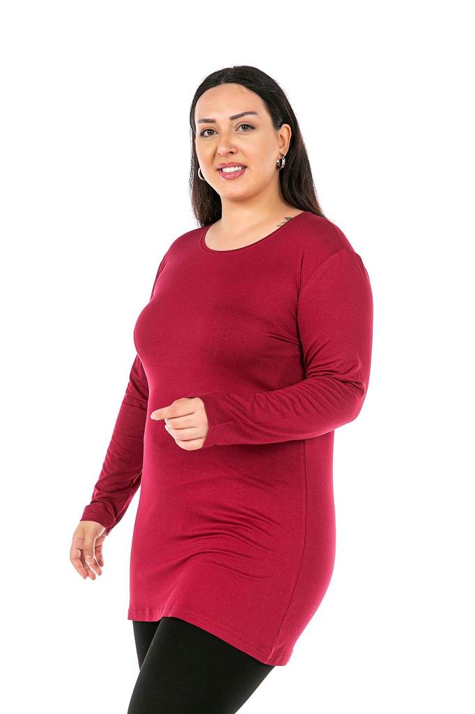 Women's Style Big Size Body Plus Size Round Neck Long Sleeve Viscose Long Mink Body