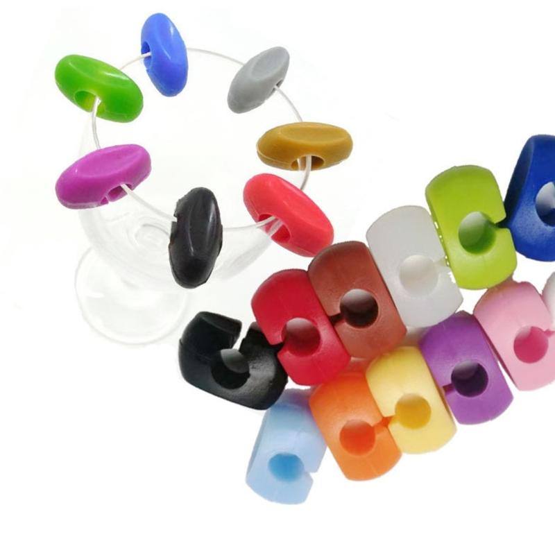Reusable Silicone Glass Markers Set Perfect for Wine Glasses and Cocktails Color Suitable for Parties and Event