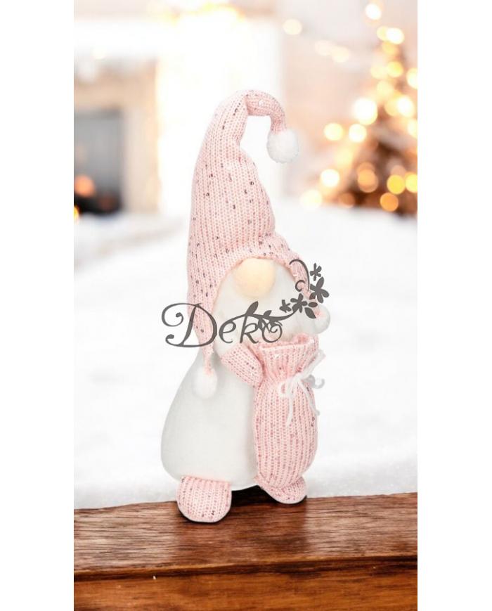 Gnome Santa Claus with a large Christmas bag