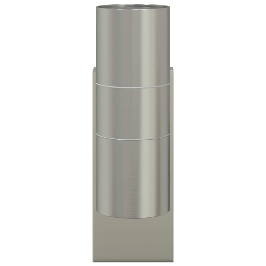 Outdoor Wall Lamp Silver 7 x 10 x 22 cm Stainless Steel and Glass